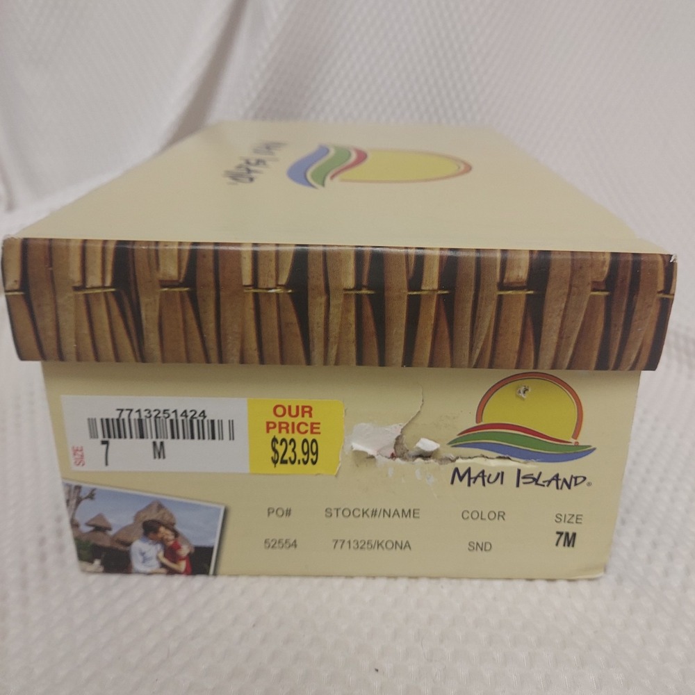 Maui Island sandals PO # 52554 Kona Size 7 M Sand color NIB Summer Spring Shoes